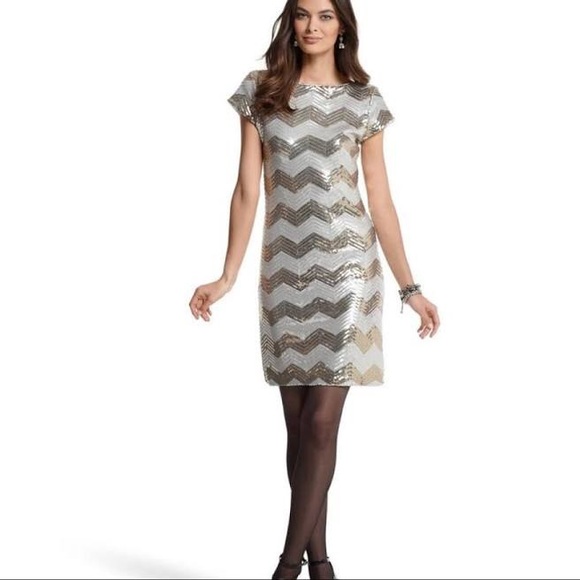 White House Black Market Dresses & Skirts - WHBM Sequin Chevron dress